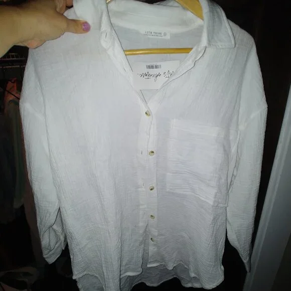 BRAND NEW 12th Tribe Corsica White Button Down Shirt size Small - Picture 12 of 12